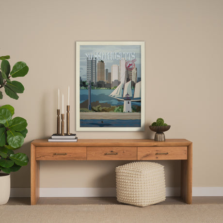 Massachusetts Go USA (L) by Mercana Studio a Hand Embellished Decograph Framed Art Print from Mercana - Luna Furniture