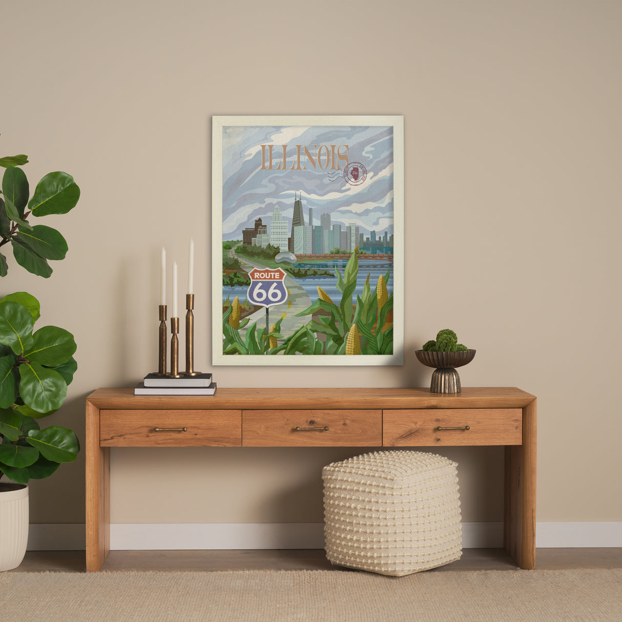 Illinois Go USA (L) by Mercana Studio a Hand Embellished Decograph Framed Art Print from Mercana - Luna Furniture
