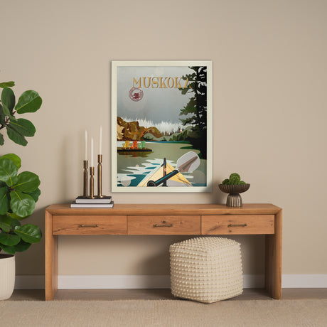 Muskoka Go Canada (L) by Mercana Studio a Hand Embellished Decograph Framed Art Print from Mercana - Luna Furniture