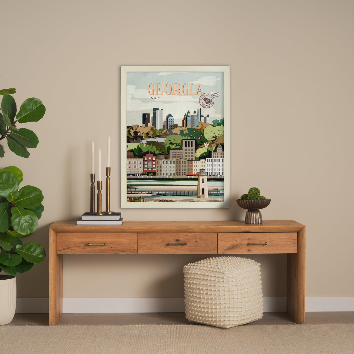 Georgia Go USA (L) by Mercana Studio a Hand Embellished Decograph Framed Art Print from Mercana - Luna Furniture