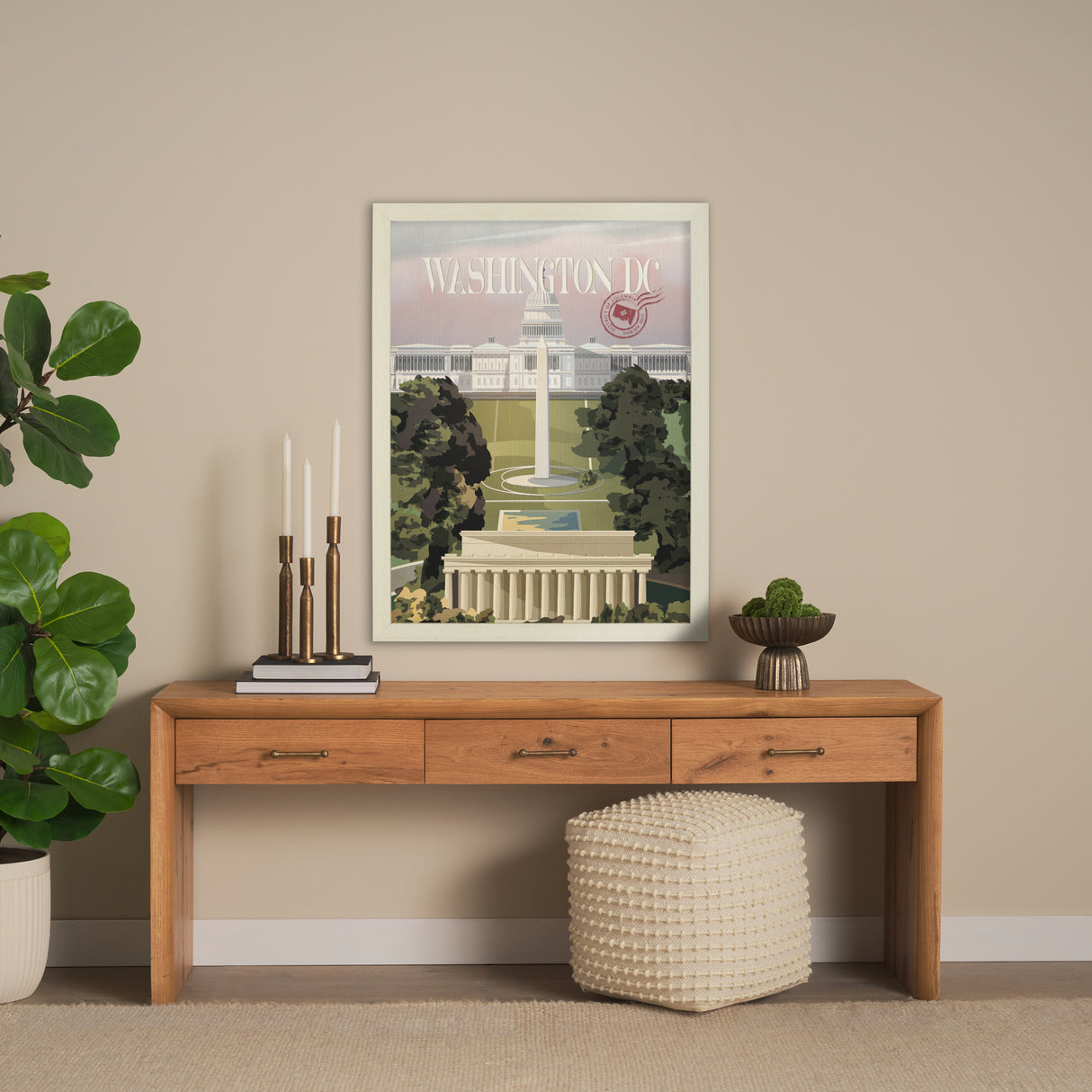 Washington DC Go USA (L) by Mercana Studio a Hand Embellished Decograph Framed Art Print from Mercana - Luna Furniture