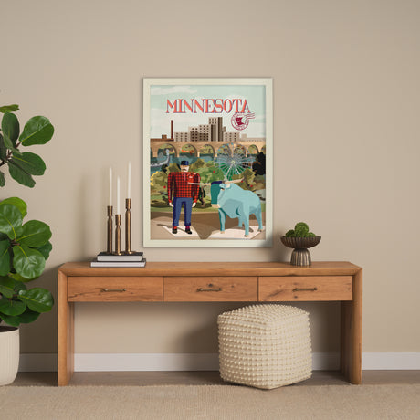 Minnesota Go USA (L) by Mercana Studio a Hand Embellished Decograph Framed Art Print from Mercana - Luna Furniture