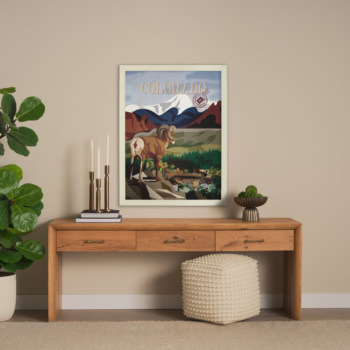 Colorado Go USA (L) by Mercana Studio a Hand Embellished Decograph Framed Art Print from Mercana - Luna Furniture