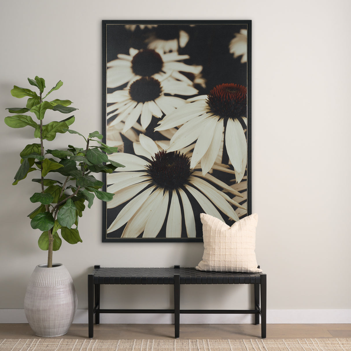 Quiet by Olivia Joy StClaire Hand-Embellished Textured Framed Canvas Art Print from Mercana - Luna Furniture