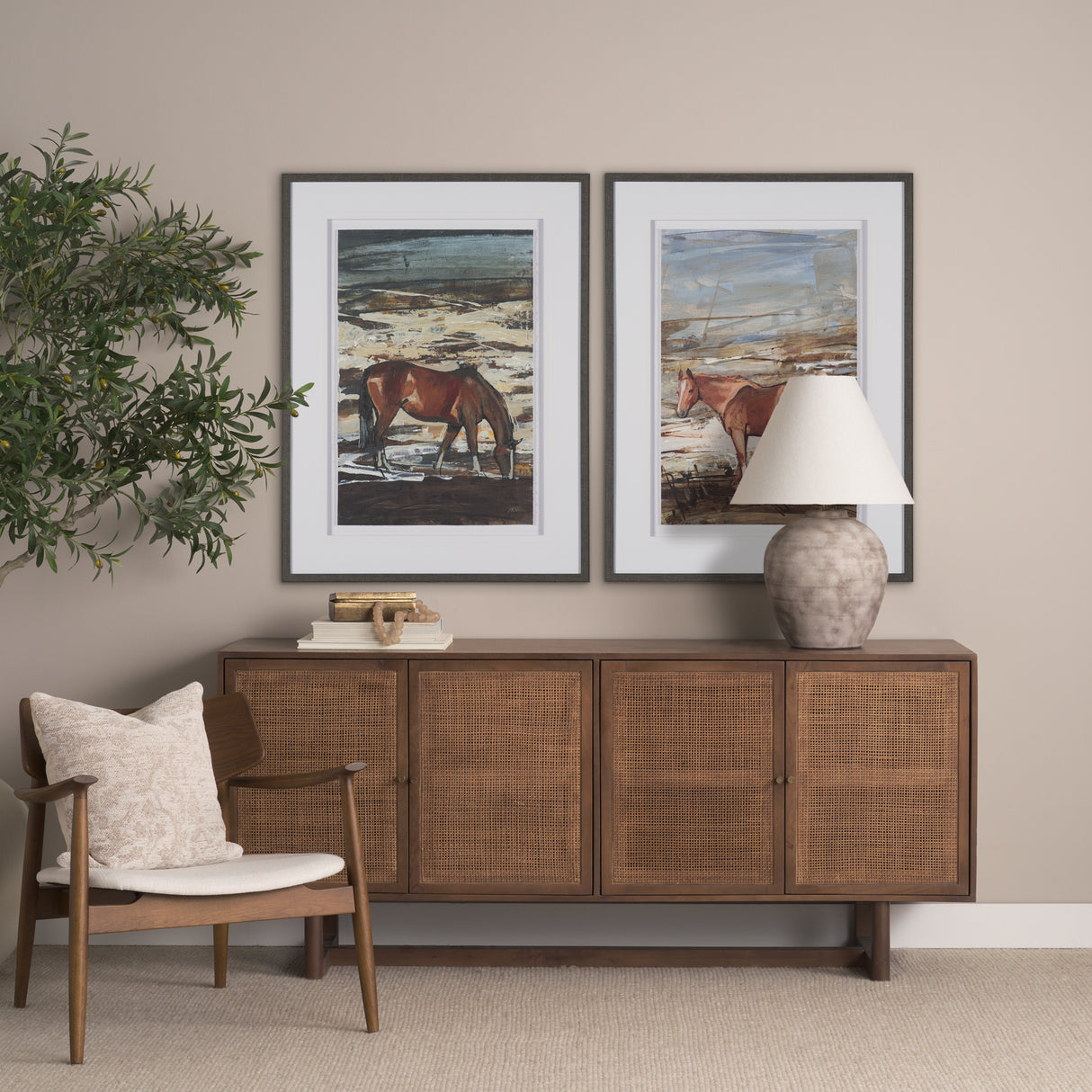 Equine Echoes I by Mercana Studio Hand Embelished Textured Framed Artwork Matted under Glass from Mercana - Luna Furniture
