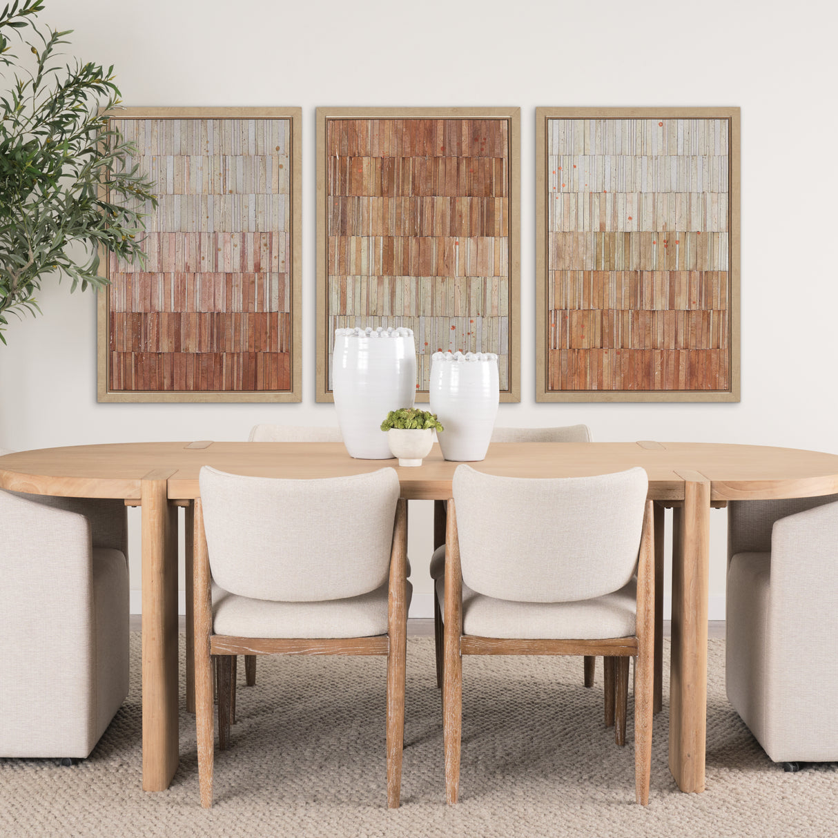 Terracotta Wall II by Flora Kouta Hand-Embellished Textured Framed Canvas Artwork from Mercana - Luna Furniture
