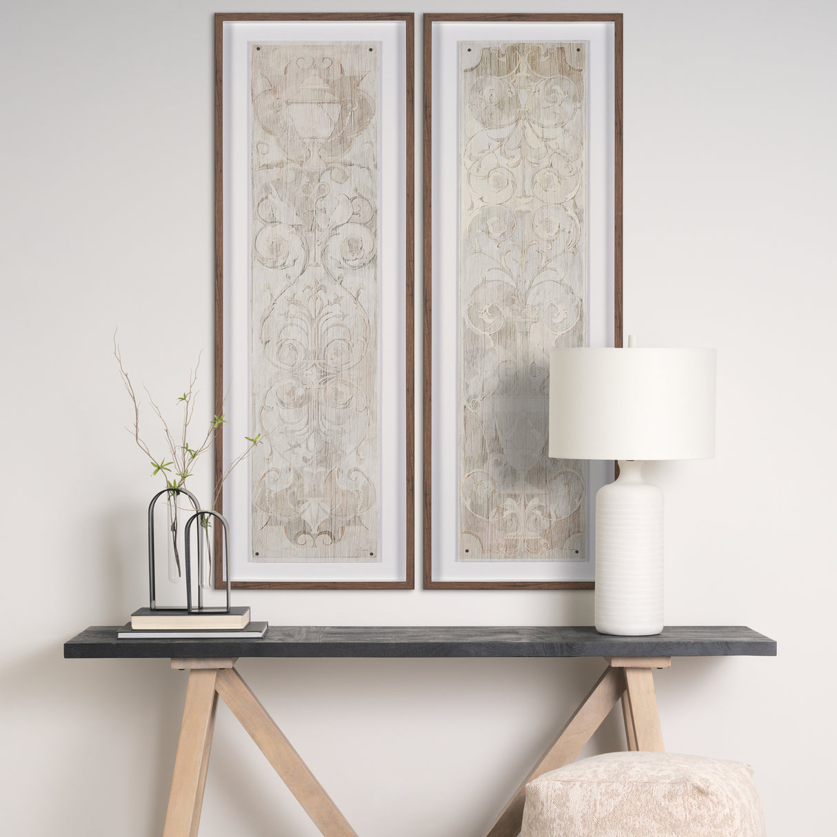 Panel Etching II by Mercana Studio a Hand Embellished Framed Art Print under Glass from Mercana - Luna Furniture