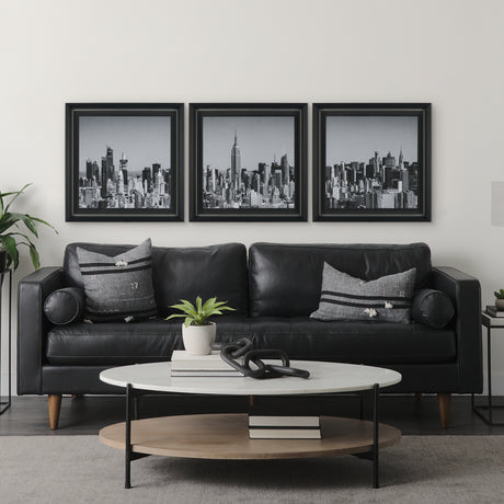 Midtown Manhattan Skyline (Set of 3) by Richard Silver Textured Framed Art Print Matted under Glass from Mercana - Luna Furniture