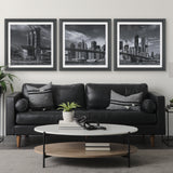 Brooklyn Bridge (Set of 3) by Richard Silver Textured Framed Art Print Matted under Glass from Mercana - Luna Furniture