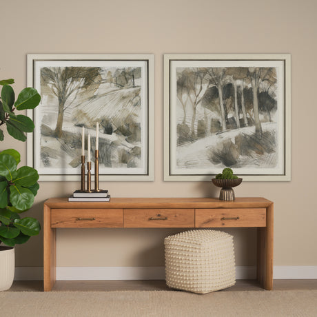 Deer Trail I by Mercana Studio Hand Embelished Textured Framed Artwork Matted under Glass from Mercana - Luna Furniture