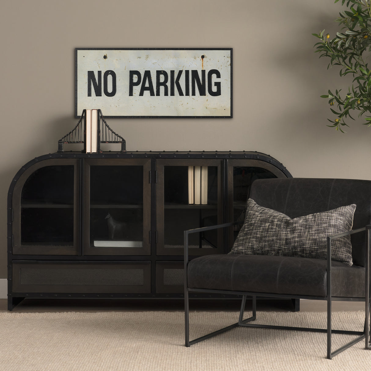 No Parking LG by Mercana Studio Hand Embelished Textured Framed Artwork Matted from Mercana - Luna Furniture