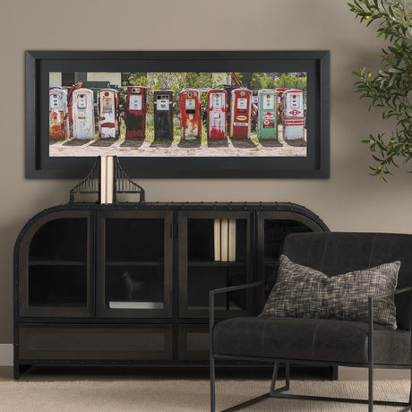 Gas Pumps by Richard Silver Hand Embelished Framed Art Print Matted under Glass from Mercana - Luna Furniture