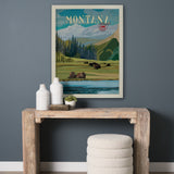 Montana Go USA (L) by Mercana Studio a Hand Embellished Decograph Framed Art Print from Mercana - Luna Furniture
