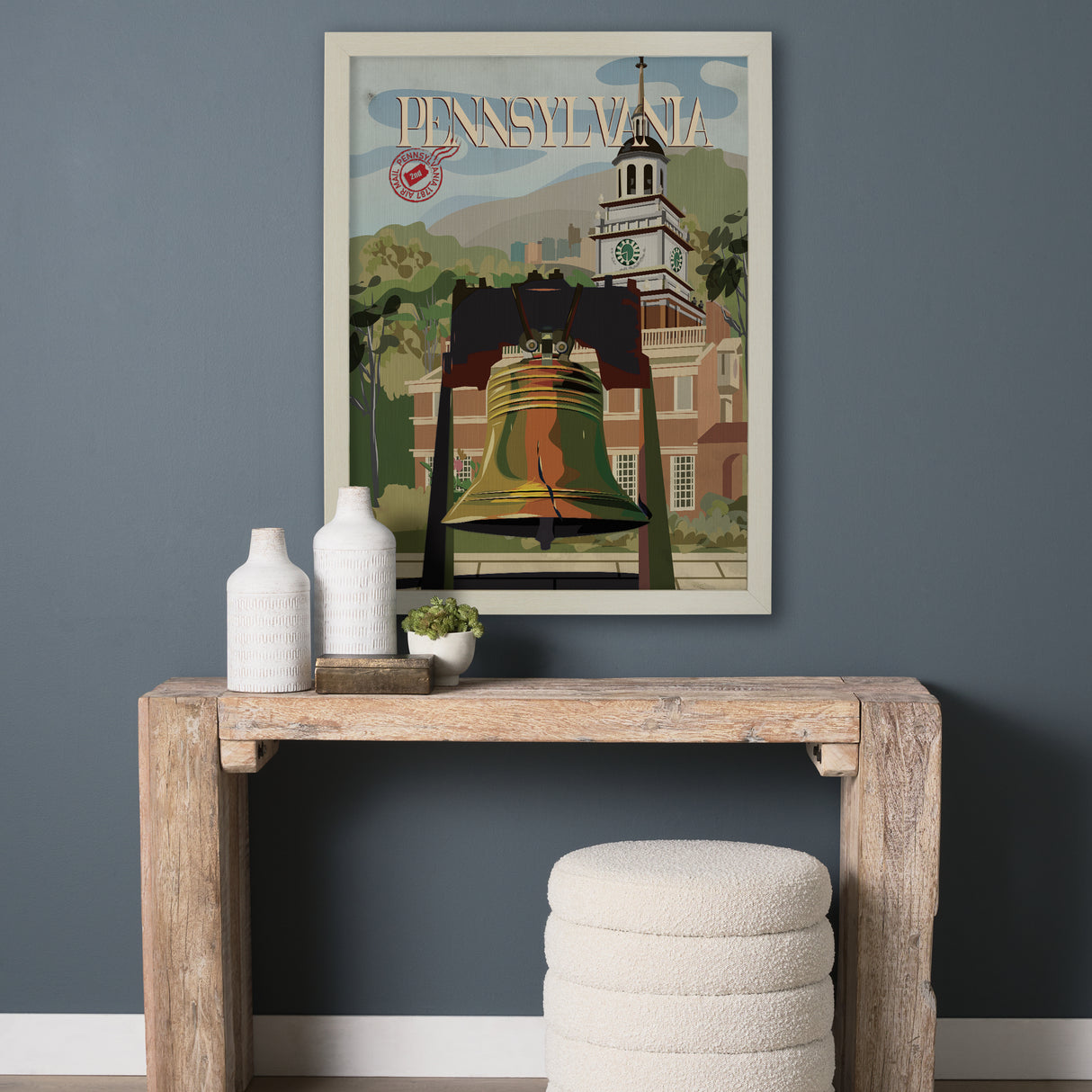 Pennsylvania Go USA (L) by Mercana Studio a Hand Embellished Decograph Framed Art Print from Mercana - Luna Furniture