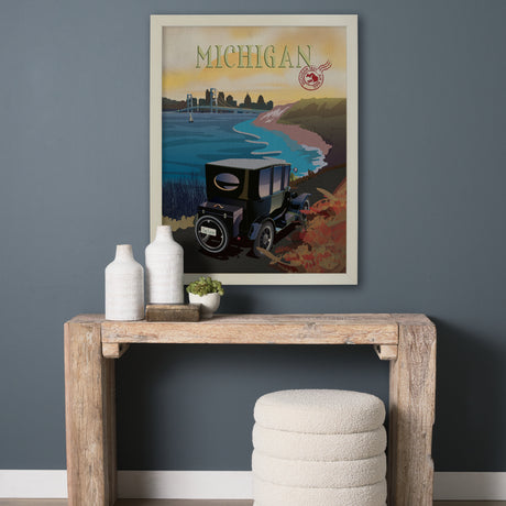 Michigan Go USA (L) by Mercana Studio a Hand Embellished Decograph Framed Art Print from Mercana - Luna Furniture
