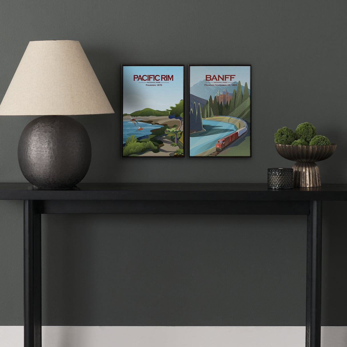Banff Go Canada (SM) by Mercana Studio a Hand Embellished Decograph Framed Art Print from Mercana - Luna Furniture