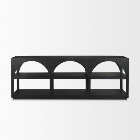 Bela Large Matte Black Arched Console Table from Mercana - Luna Furniture