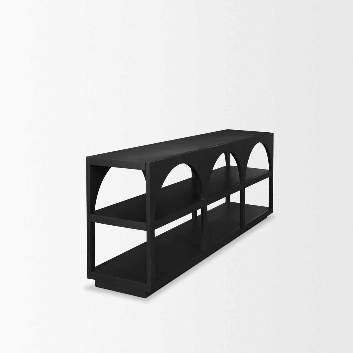 Bela Large Matte Black Arched Console Table from Mercana - Luna Furniture