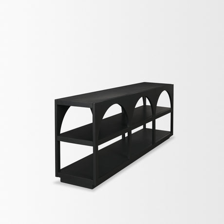 Bela Large Matte Black Arched Console Table from Mercana - Luna Furniture