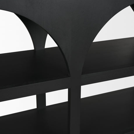 Bela Large Matte Black Arched Console Table from Mercana - Luna Furniture