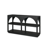 Bela Small Matte Black Arched Console Table from Mercana - Luna Furniture