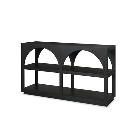 Bela Small Matte Black Arched Console Table from Mercana - Luna Furniture