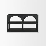 Bela Small Matte Black Arched Console Table from Mercana - Luna Furniture