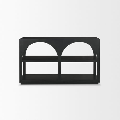 Bela Small Matte Black Arched Console Table from Mercana - Luna Furniture