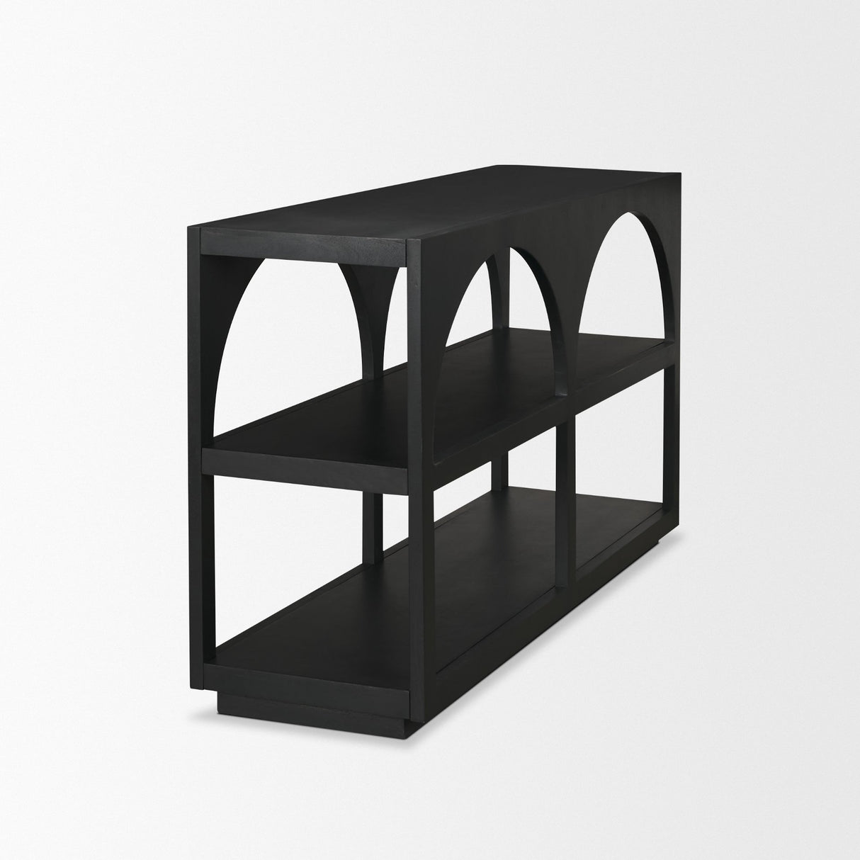 Bela Small Matte Black Arched Console Table from Mercana - Luna Furniture