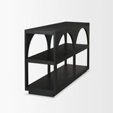 Bela Small Matte Black Arched Console Table from Mercana - Luna Furniture