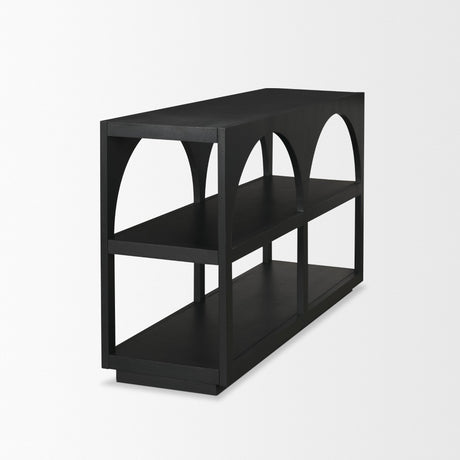 Bela Small Matte Black Arched Console Table from Mercana - Luna Furniture