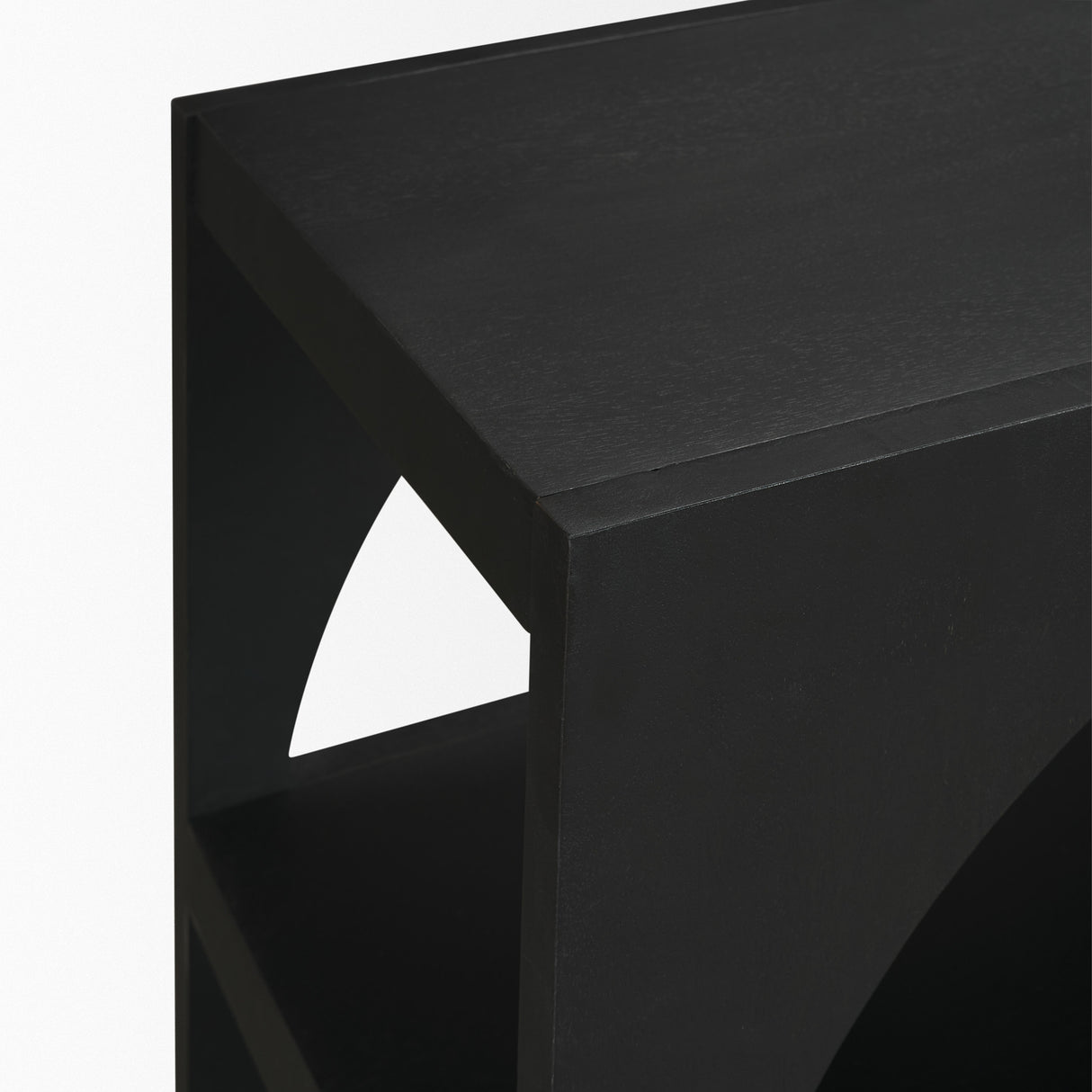 Bela Small Matte Black Arched Console Table from Mercana - Luna Furniture