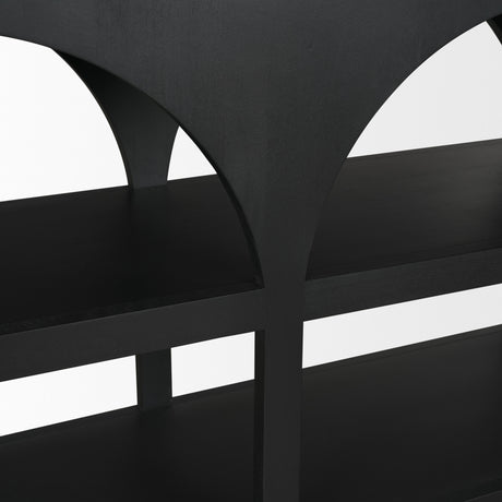 Bela Small Matte Black Arched Console Table from Mercana - Luna Furniture
