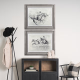 Horse Racing II by Mercana Studio a Hand Embellished Textured Framed Art Print Matted under Glass from Mercana - Luna Furniture