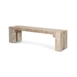 McArthur 64" Whitewash Reclaimed Wood Bench from Mercana - Luna Furniture