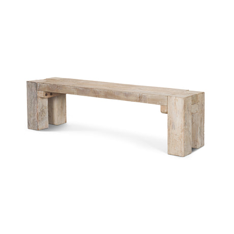 McArthur 64" Whitewash Reclaimed Wood Bench from Mercana - Luna Furniture