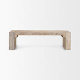 McArthur 64" Whitewash Reclaimed Wood Bench from Mercana - Luna Furniture