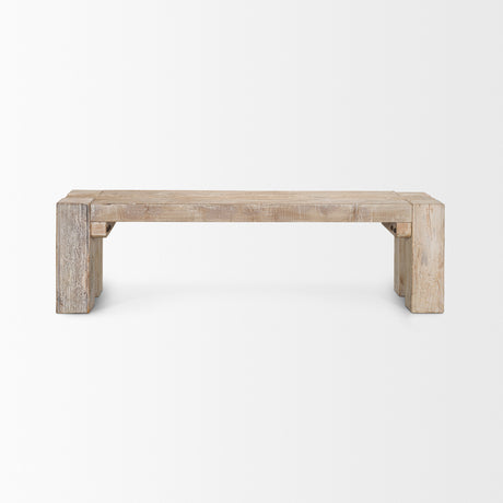McArthur 64" Whitewash Reclaimed Wood Bench from Mercana - Luna Furniture