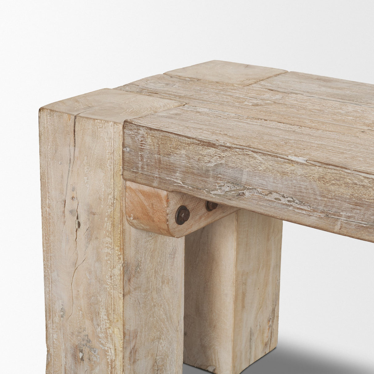 McArthur 64" Whitewash Reclaimed Wood Bench from Mercana - Luna Furniture