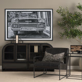 Classic Old Chevy in Havana Cuba by Richard Silver Textured Framed Art Print Matted under Glass from Mercana - Luna Furniture