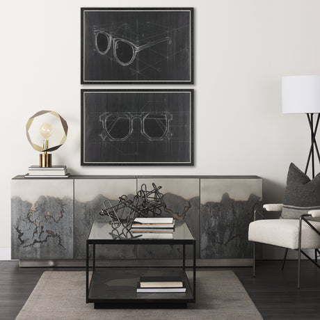 Glasses II by Dayna Matthews a Hand Embellished Textured Framed Canvas from Mercana - Luna Furniture