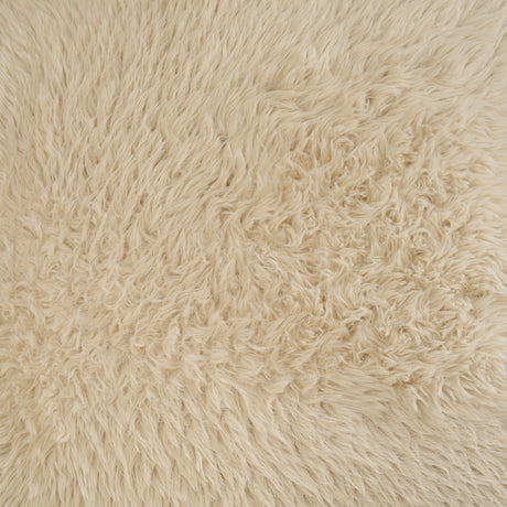Huntley Cream Faux Fur Fabric Swivel Accent Chair from Mercana - Luna Furniture