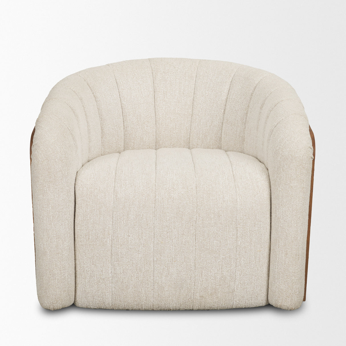 Fonda Cream Fabric w/ Natural Jute Swivel Accent Chair from Mercana - Luna Furniture