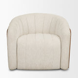 Fonda Cream Fabric w/ Natural Jute Swivel Accent Chair from Mercana - Luna Furniture
