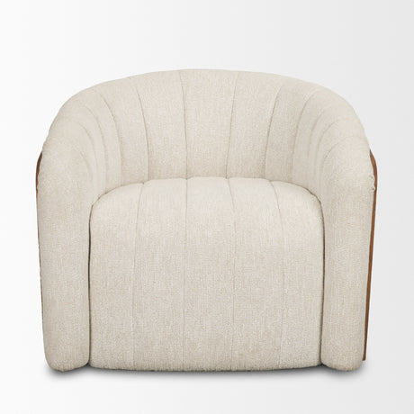 Fonda Cream Fabric w/ Natural Jute Swivel Accent Chair from Mercana - Luna Furniture