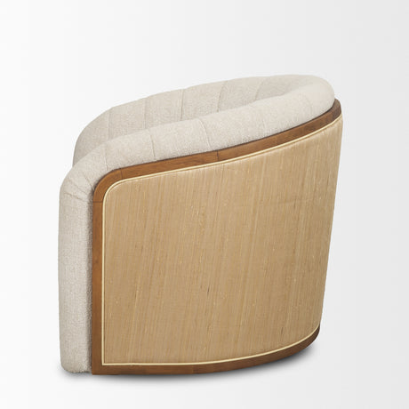 Fonda Cream Fabric w/ Natural Jute Swivel Accent Chair from Mercana - Luna Furniture