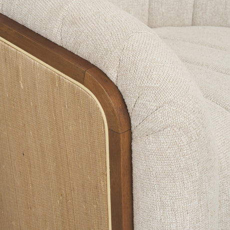 Fonda Cream Fabric w/ Natural Jute Swivel Accent Chair from Mercana - Luna Furniture