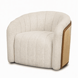 Fonda Cream Fabric w/ Natural Jute Swivel Accent Chair from Mercana - Luna Furniture