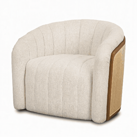Fonda Cream Fabric w/ Natural Jute Swivel Accent Chair from Mercana - Luna Furniture