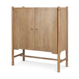 Phil Light Brown Wood 2 Door Bar Cabinet from Mercana - Luna Furniture